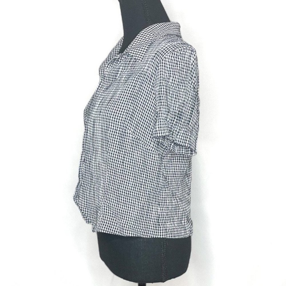 Vintage Coldwater Creek Gingham Blouse | Crinkle Button Down | Petite 16P USA Ma